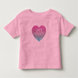 Love Forever Sequin Heart Modern Girls T - Shirt