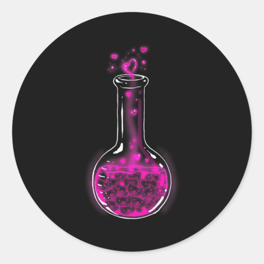 Love Formula Cats Lovers Cat Lab Lady Valentines  Runder Aufkleber (Vorderseite)