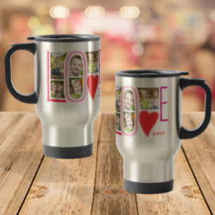 LOVE Foto-Collage Süßes Valentinstag-Geschenk Reisebecher