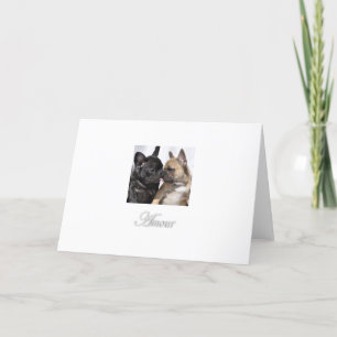 Love French Bulldog Greeting Cards Karte