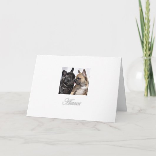Love French Bulldog Greeting Cards Karte (Vorderseite)