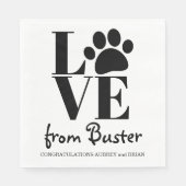Love from your Dog Wedding Serviette (Vorderseite)
