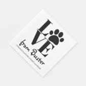 Love from your Dog Wedding Serviette (Ecke)