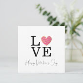 Love Fuchsia Heart Happy Valentine's Day Script (Stehend Vorderseite)