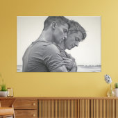 Love Gay Couple - Charcoal Sketch - Leinwanddruck (Insitu (Wohnzimmer))