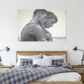 Love Gay Couple - Charcoal Sketch - Leinwanddruck (Insitu (Schlafzimmer))