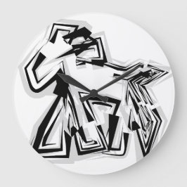 LOVE GEOMESKY ANIMALS horse BY MASANSER Große Wanduhr