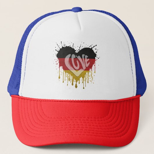 Love Germany Flag Truckerkappe (Vorderseite)