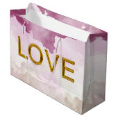 'LOVE'-Geschenktasche (Größe Large) Große Geschenktüte (Vorderseite Schrägansicht)