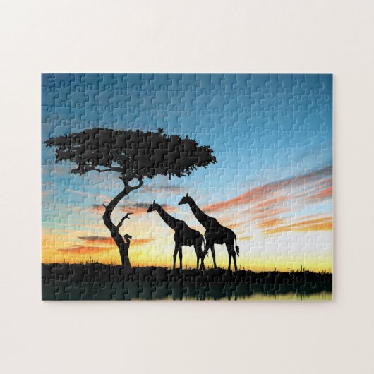 Love Giraffe Couple, Jigsaw Puzzle (Horizontal)