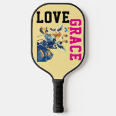 LOVE × GIRAFFE - Custom Pickleball Schläger (Vorderseite)