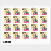 LOVE × GIRAFFE - Custom Quadratischer Aufkleber (Blatt)