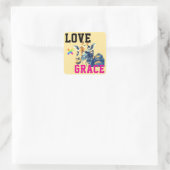 LOVE × GIRAFFE - Custom Quadratischer Aufkleber (Tasche)