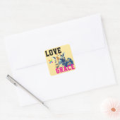 LOVE × GIRAFFE - Custom Quadratischer Aufkleber (Umschlag)