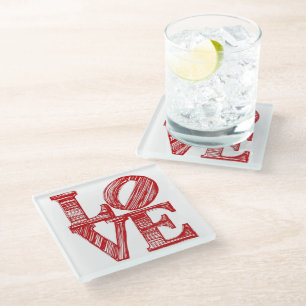 LOVE Glasuntersetzer, Valentinsgeschenk Glasunters Glasuntersetzer