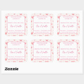 Love Glow Valentine – Romantic Love Candle Label Quadratischer Aufkleber (Blatt)