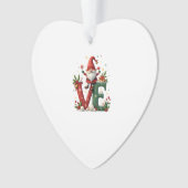LOVE Gnom Weihnachten Ornament (Vorderseite)