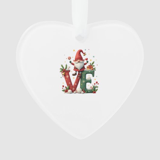 LOVE Gnom Weihnachten Ornament (Vorderseite)