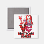 Love Gnome Healthcare Worker Valentines Day Heart  Magnet (Vorderseite/Rückseite)