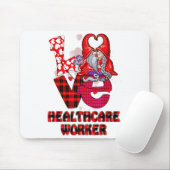 Love Gnome Healthcare Worker Valentines Day Heart  Mousepad (Mit Mouse)