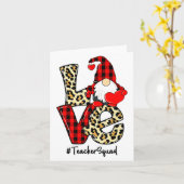 Love Gnome Teacher Squad Happy Valentine Gnome Tea Karte (Gelbe Blume)