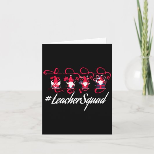 Love Gnome Teacher Squad Happy Valentine Gnome Tea Karte (Vorderseite)