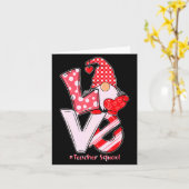 Love Gnome Teacher Squad Happy Valentine Gnome Tea Karte (Gelbe Blume)