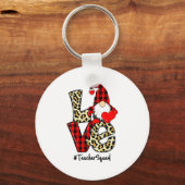 Love Gnome Teacher Squad Happy Valentine Gnome Tea Schlüsselanhänger (Vorderseite)