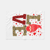 Love Gnome Teacher Squad Valentines Day Teacher St Fleecedecke (Vorderseite (Horizontal))