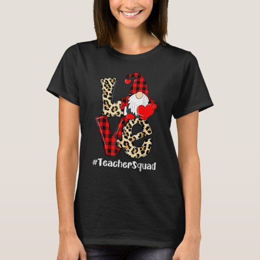 Love Gnome Teacher Squad Valentines Day Teacher St T-Shirt (Vorderseite)