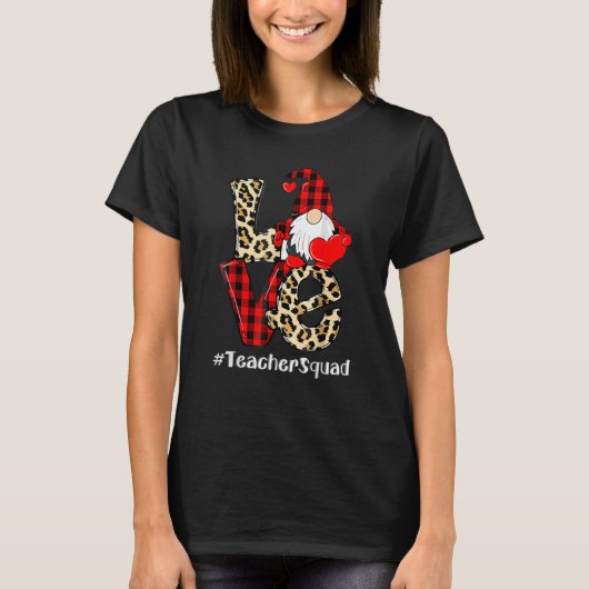 Love Gnome Teacher Squad Valentines Day Teacher St T-Shirt (Vorderseite)