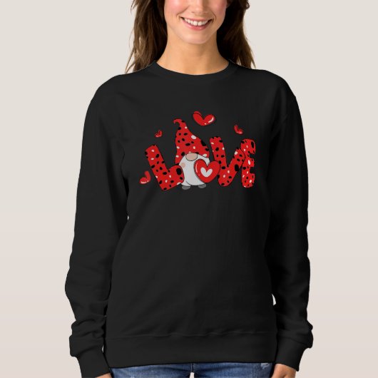 Love Gnome Valentine Day Love Heart Matching Coupl Sweatshirt (Vorderseite)