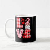 Love Gnome Valentines Day Red Buffalo Plaid Leopar Kaffeetasse (Links)