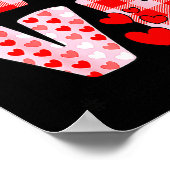 Love Gnome Valentines Day Red Buffalo Plaid Leopar Poster (Ecke)