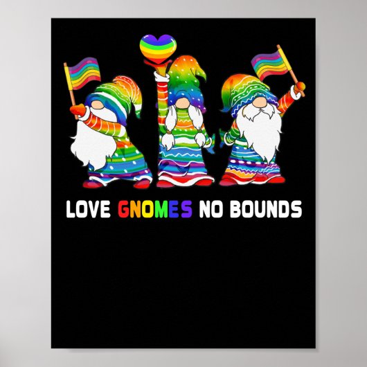 Love Gnomes No Bounds LGBT Community Gay Pride Poster (Vorne)
