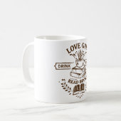 Love God Drink Coffee Read Books Kaffeetasse (Vorderseite Links)