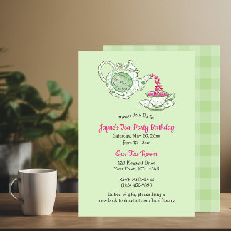 Love God Green Teapot Scripture Tee Party Kleines Einladung