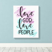 Love God, love people   Leinwanddruck (Insitu (Holzboden))