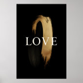 LOVE Gold Brushstroke – Modern Minimalist Art Poster (Vorne)