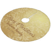 Love Gold Leaf Weindesign Fleece Weihnachtsbaumdecke (Schrägansicht)