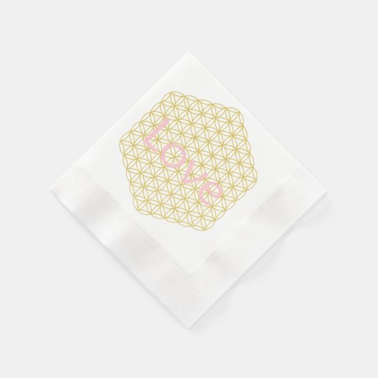 Love Gold Mandala Wedding Serviette (Ecke)