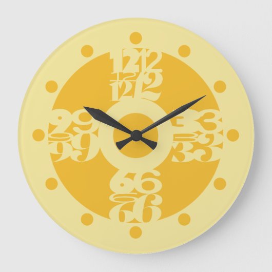 LOVE GOLD RUSH COLORS BY MASANSER PIXELAT GROßE WANDUHR (Vorderseite)