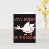 Love Goose On The Loose Funny Valentine Goose Humo Karte (Gelbe Blume)