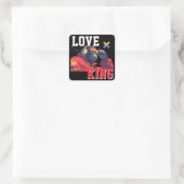 LOVE × GORILLA - Custom Quadratischer Aufkleber (Tasche)
