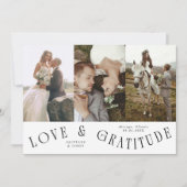 Love & Gratitude White Multi Wedding Photo Dankeskarte (Vorderseite)