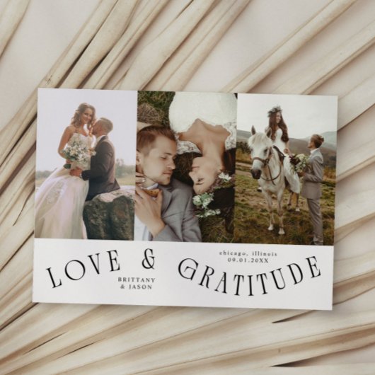 Love & Gratitude White Multi Wedding Photo Dankeskarte