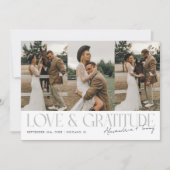 Love & Gratitude White Wedding Multi Photo   Dankeskarte (Vorderseite)