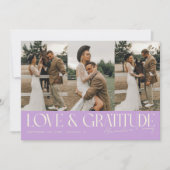 Love & Gratitude Wisteria Wedding Multi Photo Dankeskarte (Vorderseite)