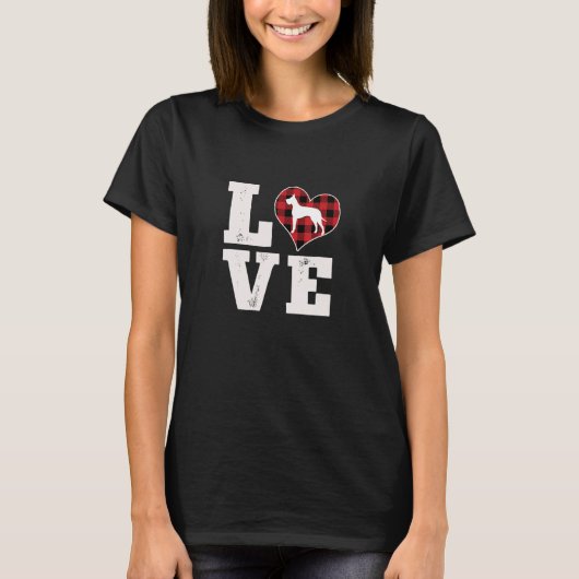 Love Great Dane Dog Lover Gifts Buffalo Plaid Vale T-Shirt (Vorderseite)