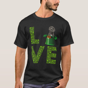 Love Great Dane Leprechaun Lover Shamrock St Patri T-Shirt